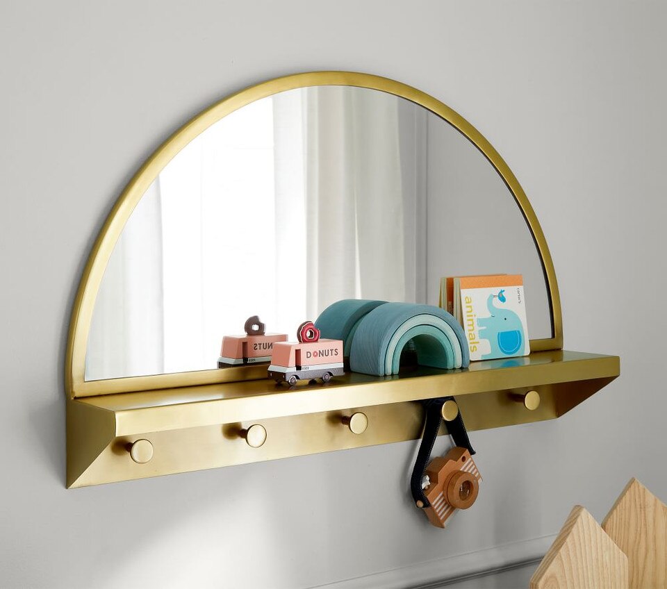Half Circle Mirror With Hooks Pottery Barn Kids UK